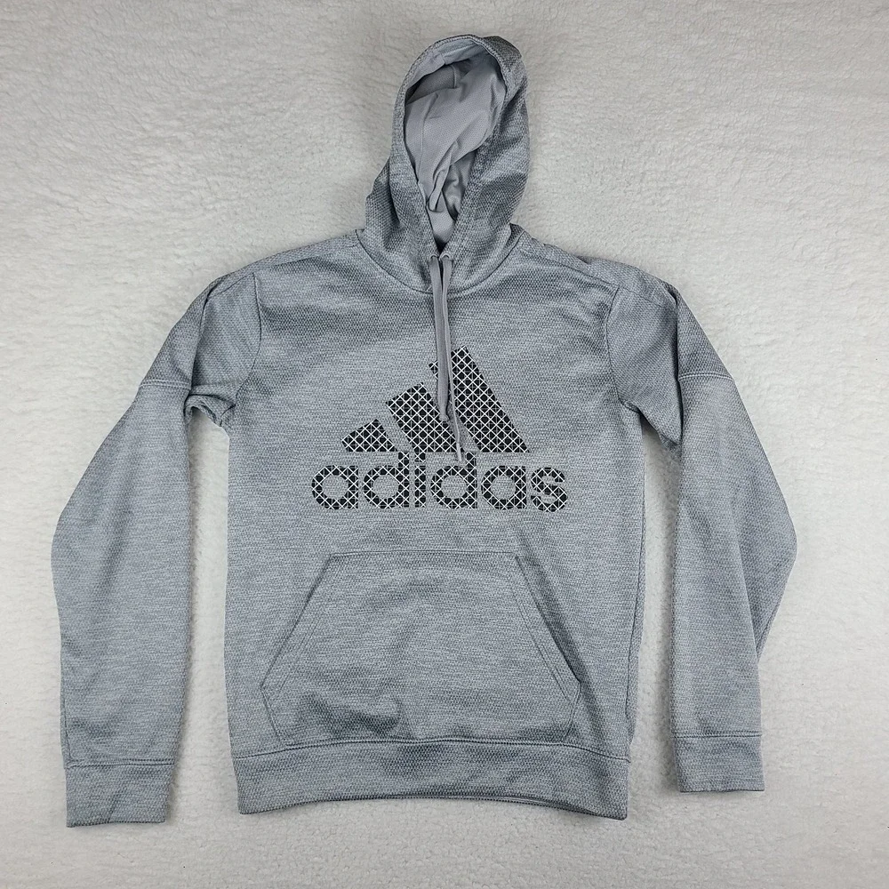 Adidas Hoodie Mens Small‎ Gray Climawarm Sweater Activewear